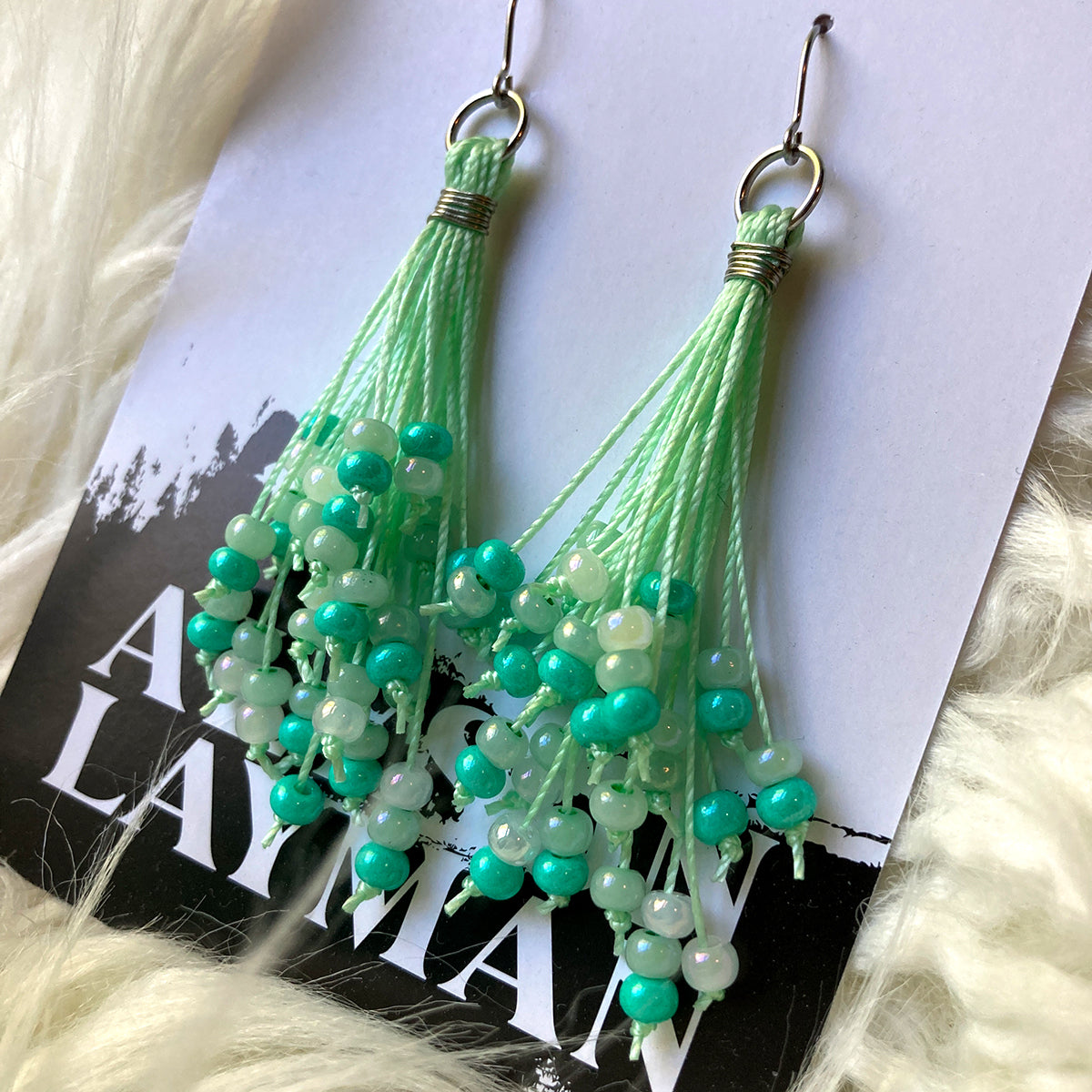 Turquoise Sand Bead Jellyfish Earrings