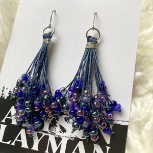 Navy Blue Jellyfish Earrings